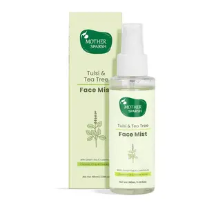 Mother Sparsh Tulsi & Tea Tree Face Mist | Face Toner With Green Tea & Calendula for Sensitive Skin | Calms & Tightens Pores | Lightweight & Non-Sticky | Alcohol Free Toning Mist | 100ml
