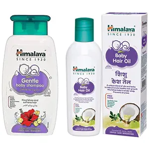Himalaya Gentle Baby Shampoo (200ml) & Himalaya Baby Hair Oil 200 ml(1 Count)