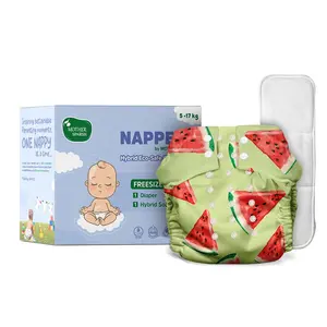 NAPPERS By Mother Sparsh Free Size Cloth Diaper For Babies | Washable & Reusable | With 1200+ GSM Dry Feel Absorbent Soaker Pad | Pack of 1 (Mast Melon)