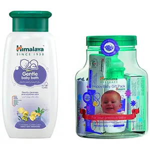 Himalaya Gentle Baby Wash (400ml) & Himalaya Herbals Babycare Gift Jar (Soap Shampoo Rash Cream and Powder)