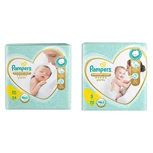 Pampers Premium Care Pants Diapers Extra Small (XS) NB 24 Count & Pampers Premium Care Pants Diapers Small S 72 Count