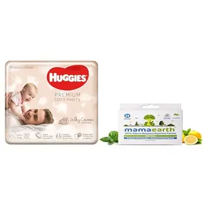 Huggies Premium Soft Pants Extra Small size Diaper Pants 20 Count & Mamaearth Natural Repellent Mosquito Patches For Babies with 12 Hour ProtectionWhitePack of 1