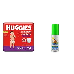 Huggies Complete Comfort Wonder Pants Double Extra Large (XXL) Size Baby Diaper Pants (24 count) & Mamaearth Mineral Based Sunscreen Baby Lotion SPF 20+Hypoallergenic100ml(0-10 Years)
