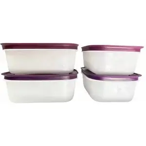 TUPPERWARE - 450 ml Plastic Fridge Container (Pack of 4 Purple)