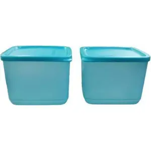 Tupperware Cubix Plastic Fridge Container 1Litre Pack of 2 (Blue)