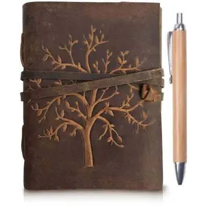 Craft Club Finished Leather Life of Tree Embossed with Leather Belt Diary