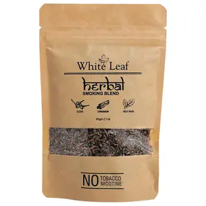 White Leaf Tobacco & Nicotine Free Smoking Mixture with 100% Natural Herbal Smoking Blend 1 Pack (1 oz/ 30g)