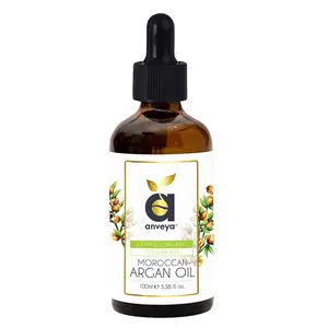 Anveya Moroccan Argan Oil Cold Pressed & Certified Organic 100ml (for Hair Skin & Anti-Ageing Face Care)