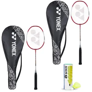 Yonex Best Beginner's Badminton Combo (ZR 100 Light Aluminum Blend Racquet with Full Cover Set of 2 + Mavis 10 Shuttlecock Pack of 6)
