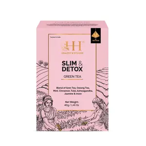 HEALTHY & HYGIENE Slim & Detox Green Tea | 20 Pyramid Bags In Box