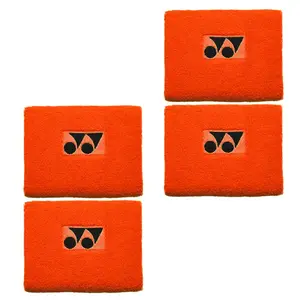 Yonex 11488 Wrist Band - Orange/Black (Pack of 4)