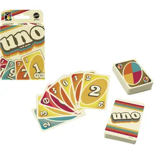 Mattel Games UNO Iconic Series 1970s Matching Card Game Featuring Decade-Themed Design 112 Cards for Collectors Teen & Adult Game Night Ages 7 Years & Older.