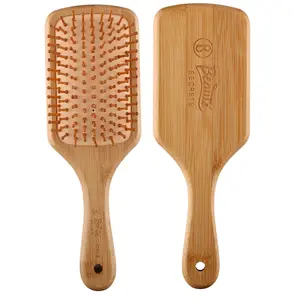 BeautÃ© Secrets Wooden Paddle Hair Brush | Length 10.25" Width 3.5"| Large Flat Natural Eco Friendly Wood Handle Hairbrush for Men & Women with Thick Curly Wavy Long Hair (Wood)