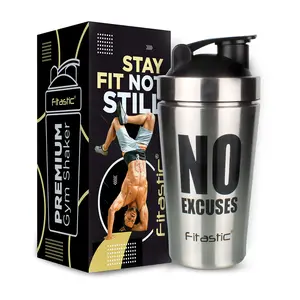 Fitastic Stainless Steel Shaker Bottle with Steel Mixing Ball-Fitastic Bottle (Set of 1)