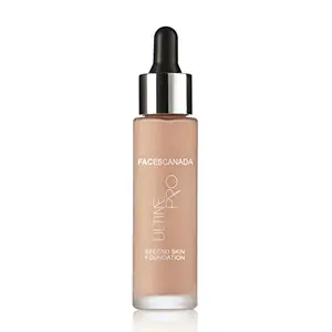 Faces Canada Second Skin Serum Foundation, Spf 15, Ultra Light Weight, Marine Algae Extract Enriched, Natural Matte Finish, Hd Flawless Radiance, Natural, 4.94 Oz