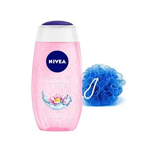 NIVEA Waterlily & Oil Shower Gel, 250 ml with Free Loofah