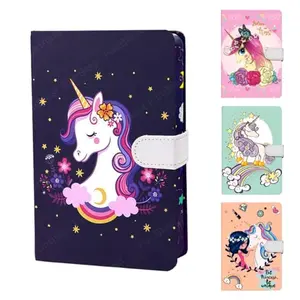 FunBlast Unicorn Lock Notebook Diary for Kids, Fancy Unicorn Design Diary Notepad for College Students (Pack of 1 Pcs ; Random Color)