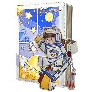 FunBlast Astronaut Diary for Girls Notebook Diary for Kids, Journal Diary for Girls Diary Set Notebooks for Girls  Diary Notepad for Students Stationary Items - Birthday Return Gifts  Random Color
