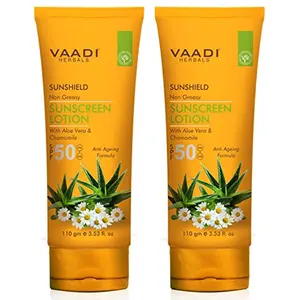 Vaadi Herbals Sunscreen Lotion SPF-50, 110g (Pack of 2)