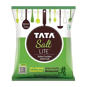 Tata Salt Lite | 15% Low Sodium Salt | Reduce Sodium For Active Health | Lite Namak | 1kg Pouch