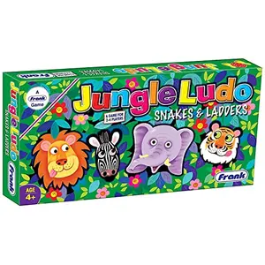 Frank Jungle Ludo and Snakes & Ladders Board Game for 4 Year Old Kids and Above