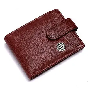 Hammonds Flycatcher RFID Protected Brown Nappa Leather Wallet for Men|5 Card Slots| 1 Coin Pocket|2 Hidden Compartment|2 Currency Slots, Brown, Modern