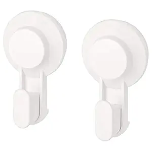 Ikea TISKEN Hook with Suction Cup White(Pack of 2) Polycarbonate plastic