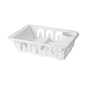 Ikea Plastic Dish Drainer w/ 9 Glass Holders White Plates Drying Rack Kitchen Flundra