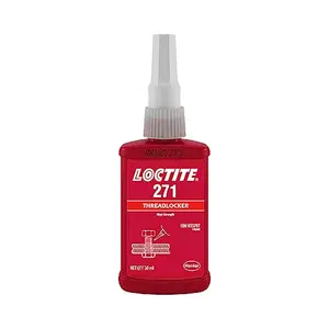 Loctite Threadlocker Red 271 locks seals threaded fasteners permanently prevent loosening from vibration great for engines machinery vehicles for valve covers water pumps and alternators(50ml)
