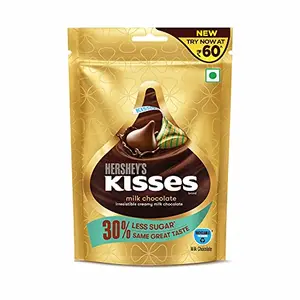 HERSHEY'S Kisses Milk Chocolate 30% Less Sugar 36g Pack of 8