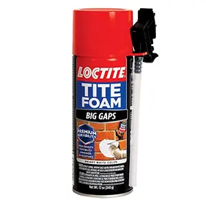 Loctite Tite Foam PU sealant(White) Expanding Foam for large gaps filling keeps dust and pests aways DIY dries fast waterproof no shrinkage easy application doors PVC pipe bathroom AC ducts 340g