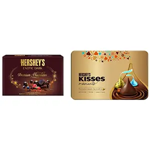 Hershey's Exotic Dark Gift Pack 135g (Pack of 2) & HERSHEY'S Kisses Moments Chocolate Gift Pack 193.5