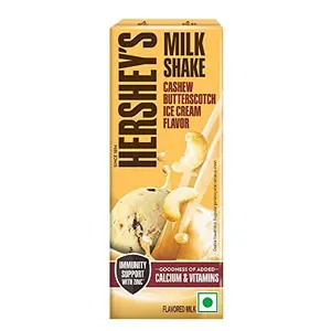 HERSHEY'S Cashew Butterscotch Ice Cream Flavored Milkshake| Pack of 3 (3 x 180ml)