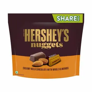 HERSHEY'S NUGGETS CREAMY MILK WITH WHOLE ALMONDS | CRUNCHY CHOCOLATY DELIGHT 130.2g