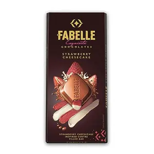 Fabelle Strawberry Cheesecake Luxury Milk Chocolate Centre Filled Bar with Strawberry and Cheese Mousse 131 g