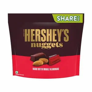 HERSHEY'S NUGGETS DARK WITH WHOLE ALMONDS| Deliciously Dark Cocoa Rich Chocolate 130.2g