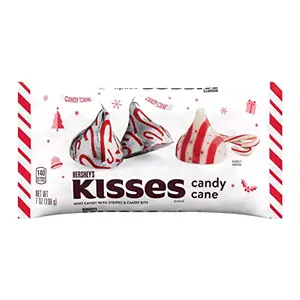 Hershey's Kisses Mint Candy Cane with Stripes & Candy Bits 7oz 198g (US Christmas Chocolate) Imported