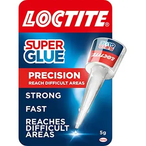 Loctite Precision Strong All Purpose Liquid Adhesive for Accurate Repairs controlled application on hard to reach surfaces bonds in seconds waterproof multi material DIY super glue 5g