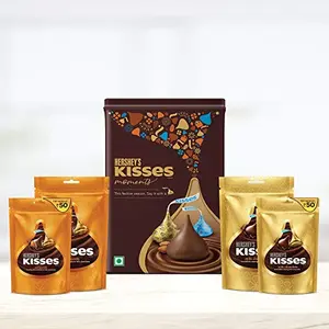 Hershey's Kisses Chocolate Gift Tin Pack Whole Almond & Creamy Milk 266 g