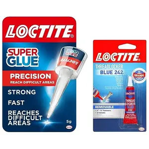 Loctite Threadlocker Blue 242 locks and seals threaded & Loctite Precision Strong All Purpose Liquid Adhesive 5g