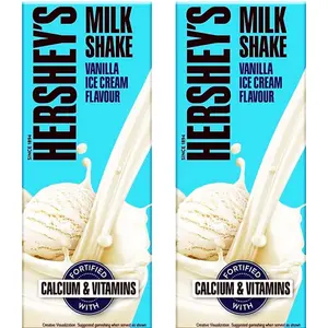 HERSHEY Milkshake Vanilla 180 ml (Pack Of 2) Unique