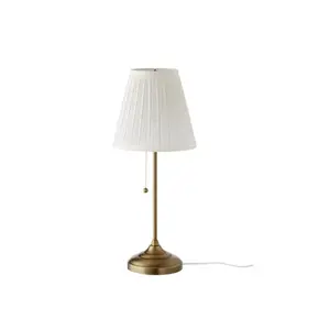 Ikea RSTID Table Lamp with Pull Switch (Brass/White)Pack of 1
