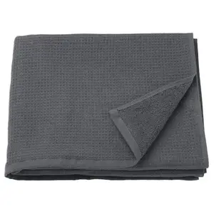 IKEA Highly Absorbent and Soft Cotton One Side with Soft Terry and One with A Nice Waffle Structure Bath Towel Pack of 1 Pc 70X140 cm (Black)