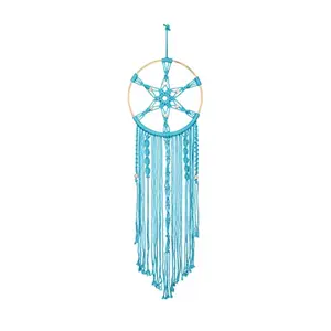 The Decor Hub Kj Glory Macrame Dream Catcher With Wooden Ring | Cotton Rope Bohemian Vintage Style Wall Hanging Tapestry | Modern Room Home Decor | Wall Hanging Handmade