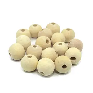 Craft House | Wooden Beads For Cotton Rope Art & Craft Diy (20Mm Beads Pack Of 10) | Natural Maple Wood Beads | Smooth And Sturdy Predrilled Wood Balls For Hobbies & Jewellery Making