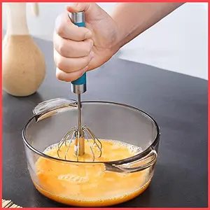 The Magic Makers Hand Mixer Whisker For Kitchen Hand Blender Stainless Steel Semi-Automatic Manual Hand Whisk Egg Beater Kitchen Baking Tool Ingredients Whipping Cream Mixer