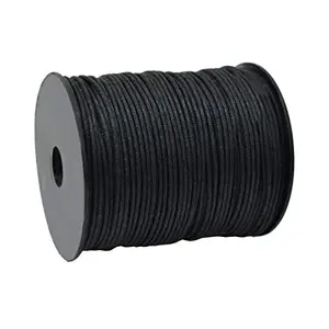Craft House Cotton Wax Thread Cord For Jewellery And Craft Making Purpose Black Color 90 Meter 2Mm