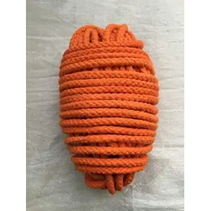 Craft House 6 Mm Natural Cotton Braided Rope For Macrame Sting Craft (Orange 100)