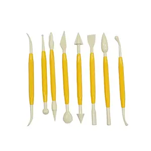 The Magic Makers Molding Tools Set Of 8 Pieces Cake Decorating Kit And Modelling Tools Plastic Tool Kit Crafts Plastic Carving Modelling Tools (Multi-Colour)