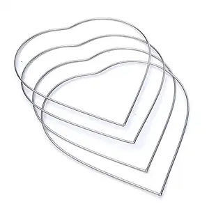 Craft House 8 Inch Metal Rings For Macrame Crafts Heart Shape Set Of 6